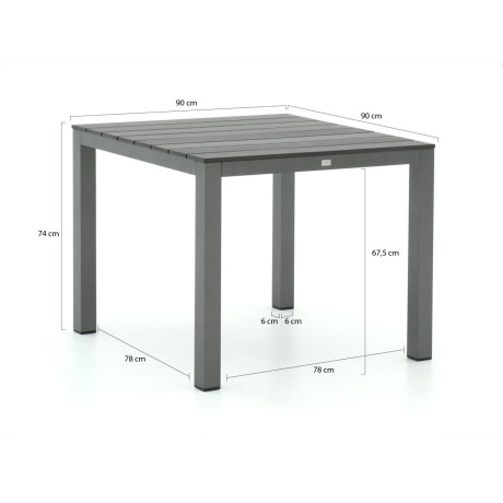 Bellagio Fidenza dining tuintafel 90x90x75cm - Laagste prijsgarantie! afbeelding2 - 1