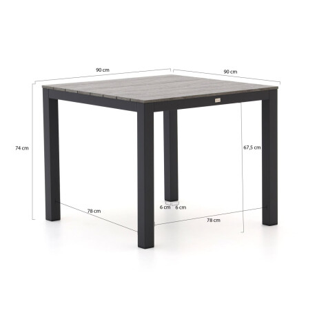 Bellagio Fidenza dining tuintafel 90x90x75cm - Laagste prijsgarantie! afbeelding2 - 1