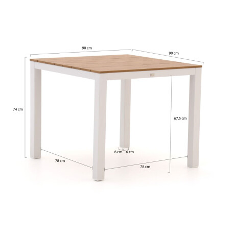 Bellagio Fidenza dining tuintafel 90x90x75cm - Laagste prijsgarantie! afbeelding2 - 1