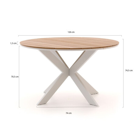 Bellagio Fidenza dining tuintafel ø126cm - Laagste prijsgarantie! afbeelding2 - 1