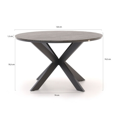 Bellagio Fidenza dining tuintafel ø126cm - Laagste prijsgarantie! afbeelding2 - 1