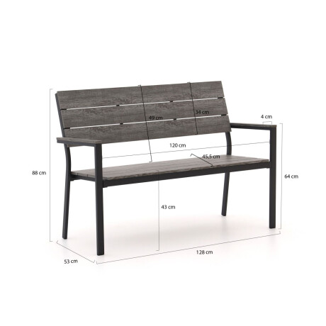 Bellagio Fidenza tuinbank 128cm - Laagste prijsgarantie! afbeelding2 - 1