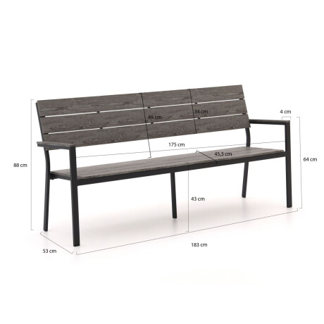 Bellagio Fidenza tuinbank 183cm - Laagste prijsgarantie! afbeelding2 - 1