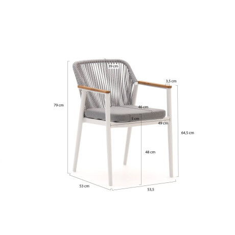 Bellagio Florentina/La Fonte ø 120cm dining tuinset 5-delig - Laagste prijsgarantie! afbeelding2 - 1