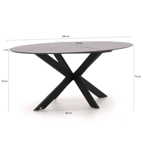 Bellagio Furato ellips dining tuintafel 200x110cm - Laagste prijsgarantie! afbeelding2 - 1