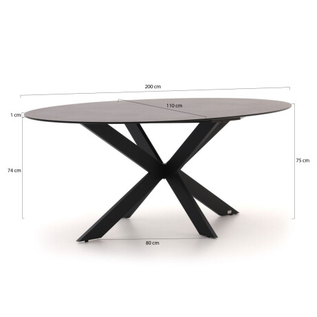 Bellagio Furato ellips dining tuintafel 200x110cm - Laagste prijsgarantie! afbeelding2 - 1