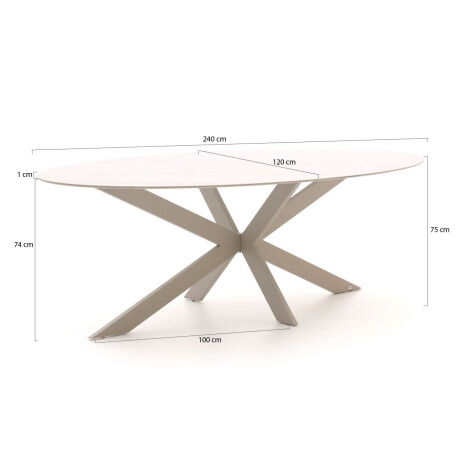 Bellagio Furato ellips dining tuintafel 240x120cm - Laagste prijsgarantie! afbeelding2 - 1