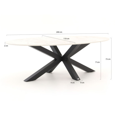 Bellagio Induno Ellips dining tuintafel 200x110cm - Laagste prijsgarantie! afbeelding2 - 1
