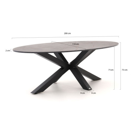 Bellagio Induno Ellips dining tuintafel 200x110cm - Laagste prijsgarantie! afbeelding2 - 1