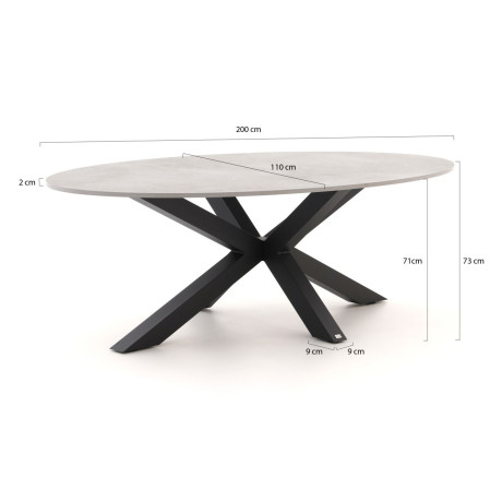 Bellagio Induno Ellips dining tuintafel 200x110cm - Laagste prijsgarantie! afbeelding2 - 1