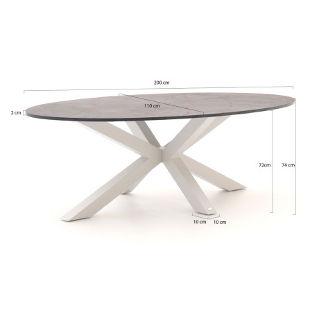 Bellagio Induno Ellips dining tuintafel 200x110cm - Laagste prijsgarantie! afbeelding2 - 1