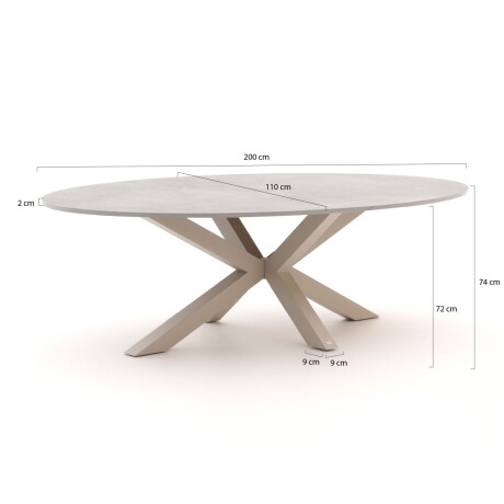 Bellagio Induno Ellips dining tuintafel 200x110cm - Laagste prijsgarantie! afbeelding2 - 1
