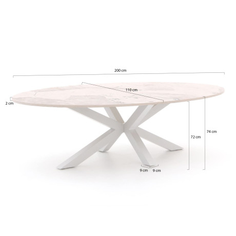 Bellagio Induno Ellips dining tuintafel 200x110cm - Laagste prijsgarantie! afbeelding2 - 1