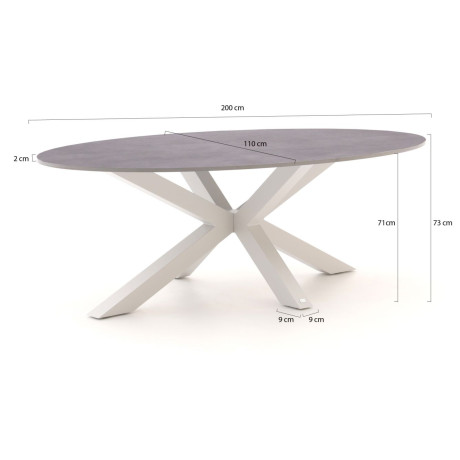 Bellagio Induno Ellips dining tuintafel 200x110cm - Laagste prijsgarantie! afbeelding2 - 1