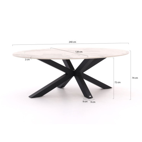 Bellagio Induno Ellips dining tuintafel 240x120cm - Laagste prijsgarantie! afbeelding2 - 1