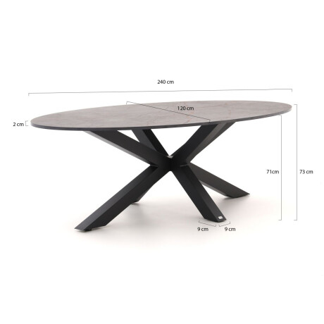 Bellagio Induno Ellips dining tuintafel 240x120cm - Laagste prijsgarantie! afbeelding2 - 1