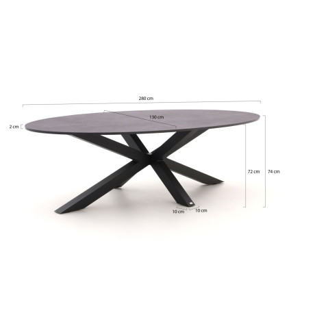 Bellagio Induno Ellips dining tuintafel 280x130cm - Laagste prijsgarantie! afbeelding2 - 1