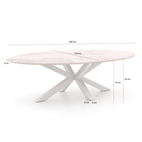 Bellagio Induno Ellips dining tuintafel 280x130cm - Laagste prijsgarantie! afbeelding2 - 1