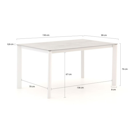 Bellagio Isolo dining tuintafel 150x90x76cm - Laagste prijsgarantie! afbeelding2 - 1