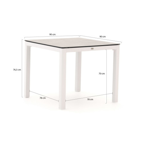 Bellagio La Fonte dining tuintafel 90x90cm - Laagste prijsgarantie! afbeelding2 - 1