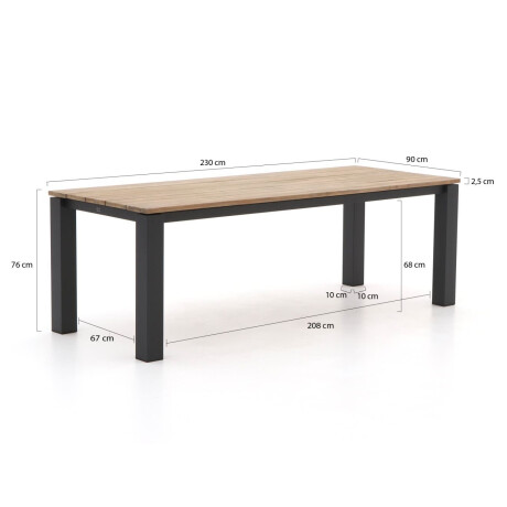 Bellagio Lagundo dining tuintafel 230x90cm - Laagste prijsgarantie! afbeelding2 - 1