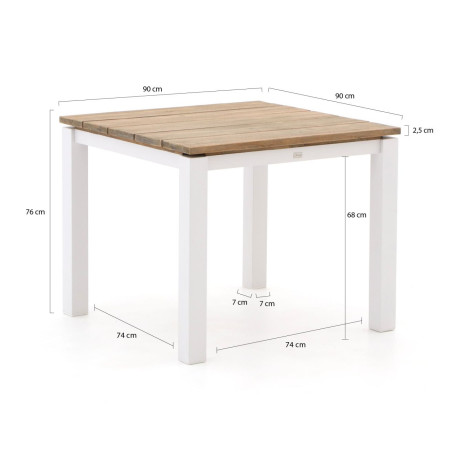 Bellagio Lagundo dining tuintafel 90x90cm - Laagste prijsgarantie! afbeelding2 - 1