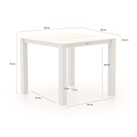 Bellagio Lagundo dining tuintafel 90x90cm - Laagste prijsgarantie! afbeelding2 - 1