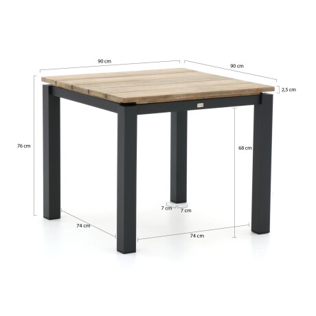 Bellagio Lagundo dining tuintafel 90x90cm - Laagste prijsgarantie! afbeelding2 - 1