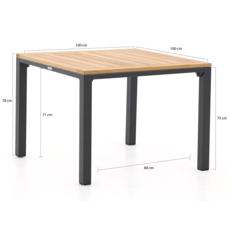 Bellagio Linosa dining tuintafel 100x100x78cm - Laagste prijsgarantie! afbeelding2 - 1