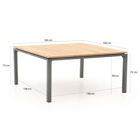 Bellagio Linosa dining tuintafel 160x160x75cm - Laagste prijsgarantie! afbeelding2 - 1