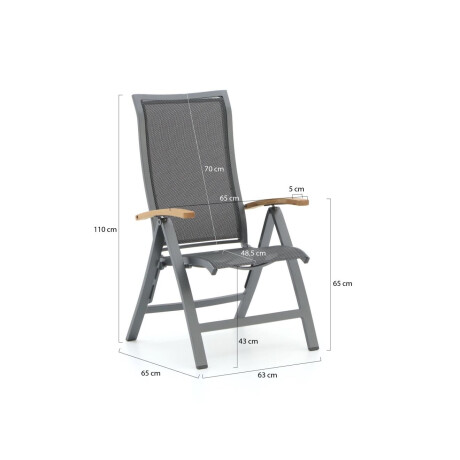 Bellagio Lugo/Sestino 160cm dining tuinset 5-delig - Laagste prijsgarantie! afbeelding2 - 1