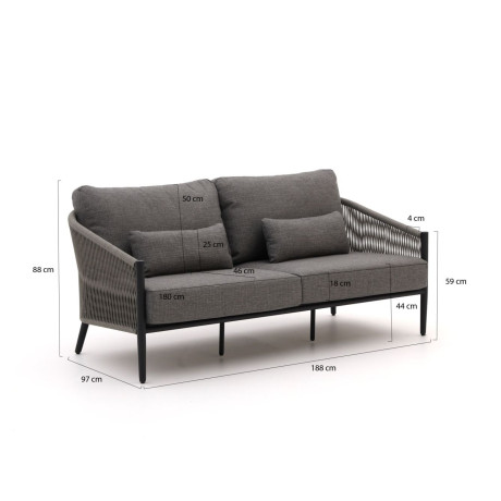 Bellagio Mineo lounge tuinbank 2,5 zits 188cm - Laagste prijsgarantie! afbeelding2 - 1