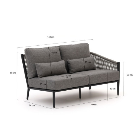 Bellagio Mineo loungemodule linker +  rechterarm 144cm - Laagste prijsgarantie! afbeelding2 - 1