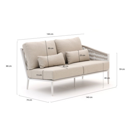 Bellagio Mineo loungemodule linker +  rechterarm 144cm - Laagste prijsgarantie! afbeelding2 - 1