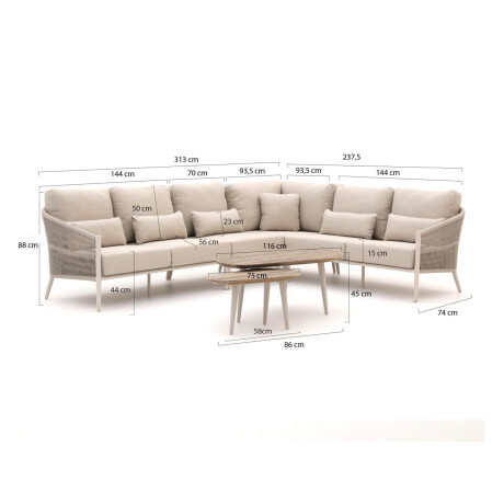 Bellagio Mineo/ROUGH-K hoek loungeset 6-delig - Laagste prijsgarantie! afbeelding2 - 1