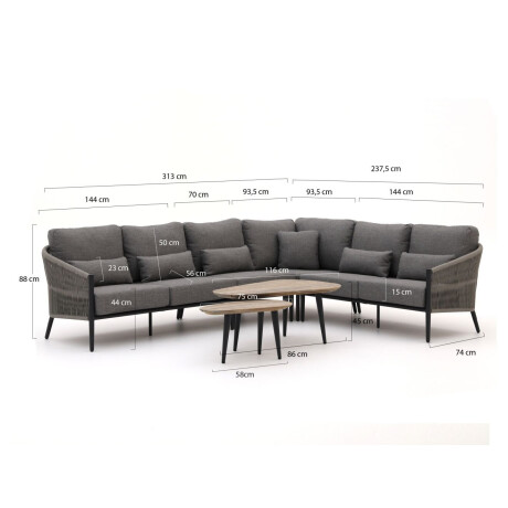 Bellagio Mineo/ROUGH-K hoek loungeset 6-delig - Laagste prijsgarantie! afbeelding2 - 1