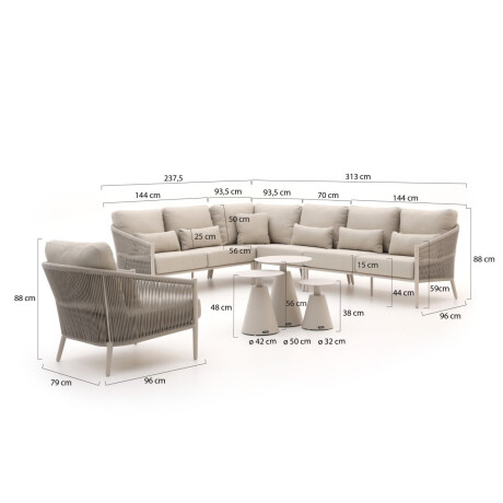 Bellagio Mineo/Tusa hoek loungeset 8-delig links - Laagste prijsgarantie! afbeelding2 - 1