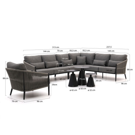 Bellagio Mineo/Tusa hoek loungeset 8-delig rechts - Laagste prijsgarantie! afbeelding2 - 1
