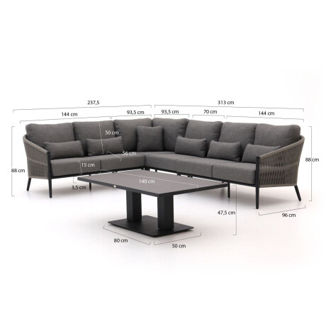 Bellagio Mineo/Usini hoek loungeset 5-delig links - Laagste prijsgarantie! afbeelding2 - 1