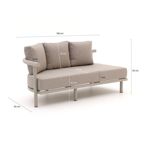 Bellagio Molino lounge tuinbank 180cm incl. hoekelement - Laagste prijsgarantie! afbeelding2 - 1