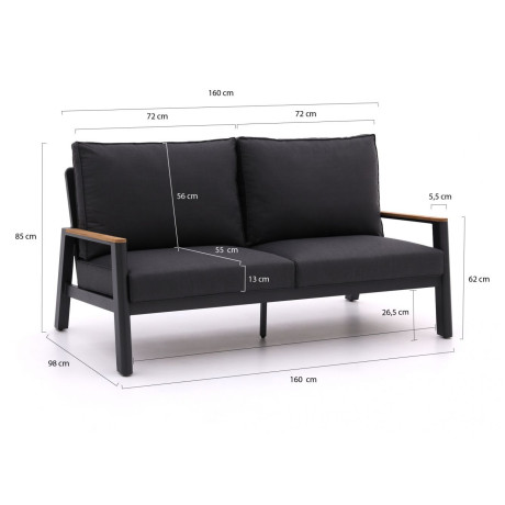 Bellagio Piane lounge tuinbank 2,5 zits 185cm - Laagste prijsgarantie! afbeelding2 - 1