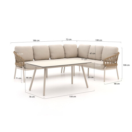 Bellagio Pinerolo dining loungeset 3-delig rechts - Laagste prijsgarantie! afbeelding2 - 1