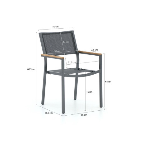 Bellagio Roma/Canzo 80cm dining tuinset 5-delig stapelbaar - Laagste prijsgarantie! afbeelding2 - 1
