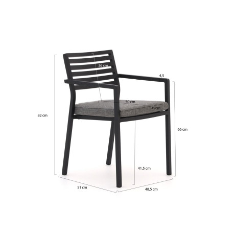 Bellagio Rumo/Menzano 160cm dining tuinset 5-delig stapelbaar - Laagste prijsgarantie! afbeelding2 - 1