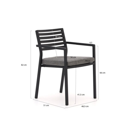 Bellagio Rumo/Sestino 90cm dining tuinset 3-delig stapelbaar - Laagste prijsgarantie! afbeelding2 - 1