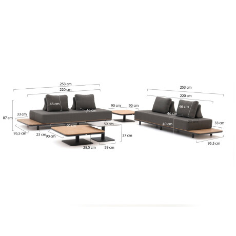 Bellagio San Lupo hoek loungeset 5-delig 4-zits - Laagste prijsgarantie! afbeelding2 - 1