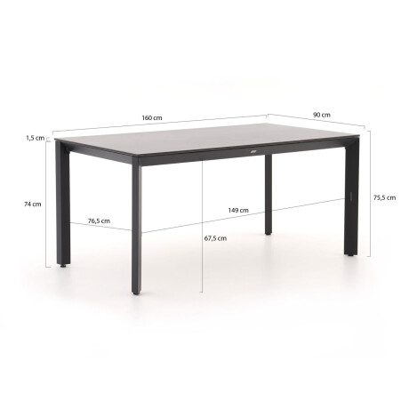 Bellagio Sestino dining tuintafel 160x90cm - Laagste prijsgarantie! afbeelding2 - 1