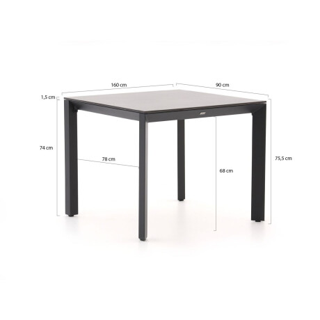 Bellagio Sestino dining tuintafel 90x90cm - Laagste prijsgarantie! afbeelding2 - 1