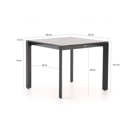 Bellagio Sestino dining tuintafel 90x90cm - Laagste prijsgarantie! afbeelding2 - 1