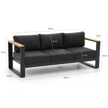 Bellagio Sorani lounge tuinbank 3-zits 202cm - Laagste prijsgarantie! afbeelding2 - 1